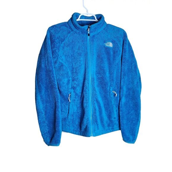 The‎ North Face Womens Medium Light Blue Fleece Coat Long Sleeve Jacket - Picture 1 of 5